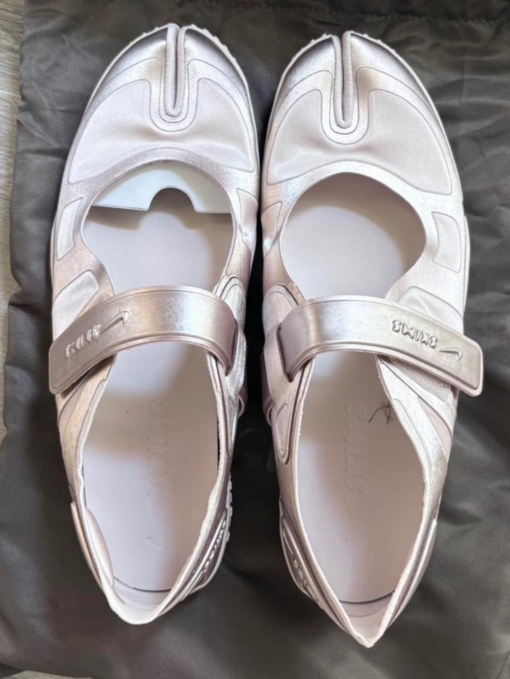 Nike SKIMS satin rift mary janes w/ velcro straps